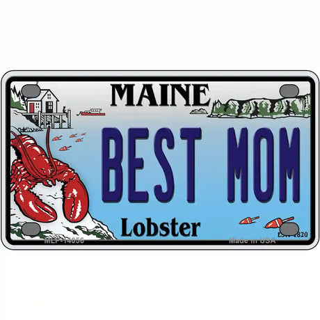 Best Mom Maine Lobster Novelty Metal License Plate 4" x 2.2" (MLP)