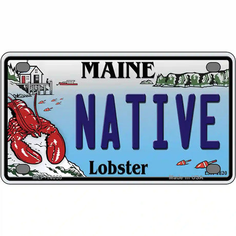 Native Maine Lobster Novelty Metal License Plate 4" x 2.2" (MLP)