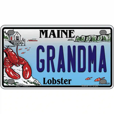 Grandma Maine Lobster Novelty Metal License Plate 4" x 2.2" (MLP)