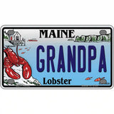 Grandpa Maine Lobster Novelty Metal License Plate 4" x 2.2" (MLP)