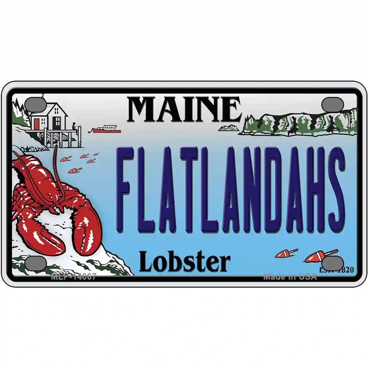 Flatlands Maine Lobster Novelty Metal License Plate 4" x 2.2" (MLP)