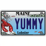 Yummy Maine Lobster Novelty Metal License Plate 4" x 2.2" (MLP)