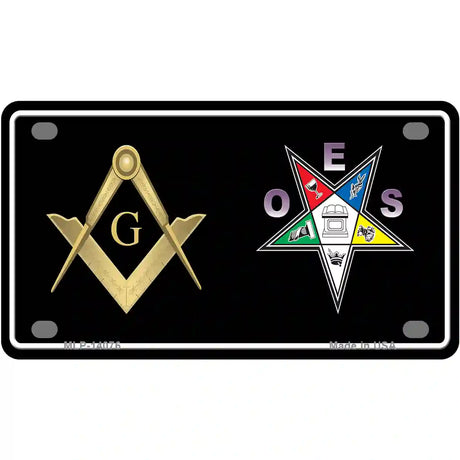 Free Mason OES Novelty Metal License Plate 4" x 2.2" (MLP)