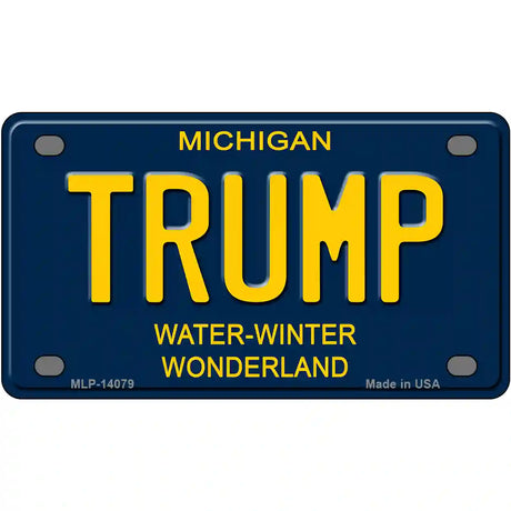 Trump Michigan Blue Novelty License Plate 4" x 2.2" (MLP)