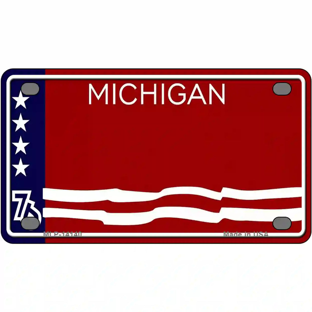 Michigan Bicentennial 76 Novelty State Blank Metal License Plate 4" x 2.2" (MLP) / Yes