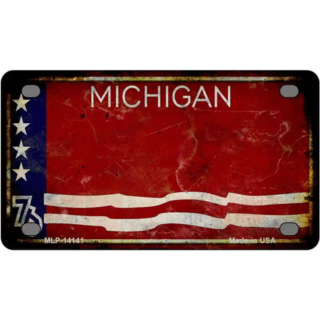 Rusty Michigan Bicentennial 76 Novelty License Plate 4" x 2.2" (MLP)