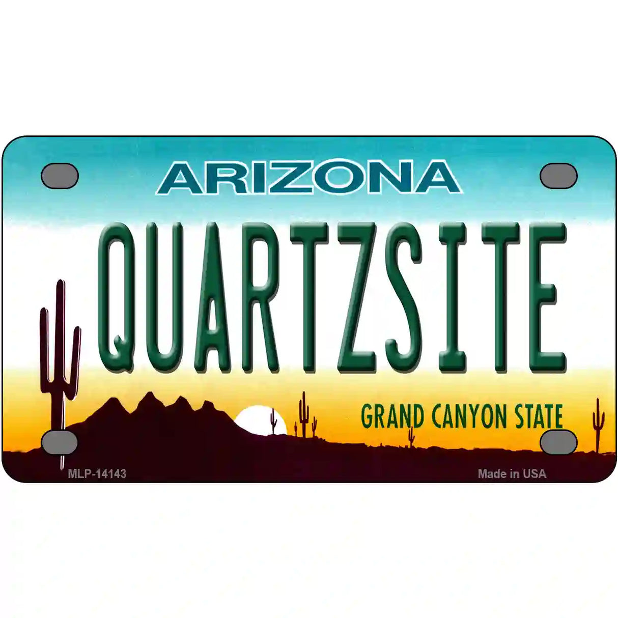 Quartzsite Arizona State Background Novelty Metal License Plate 4" x 2.2" (MLP)