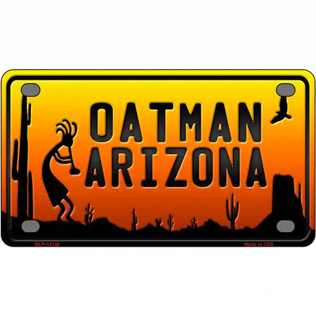 Oatman Kokopelli Arizona Scenic Background Novelty Metal License Plate 4" x 2.2" (MLP)