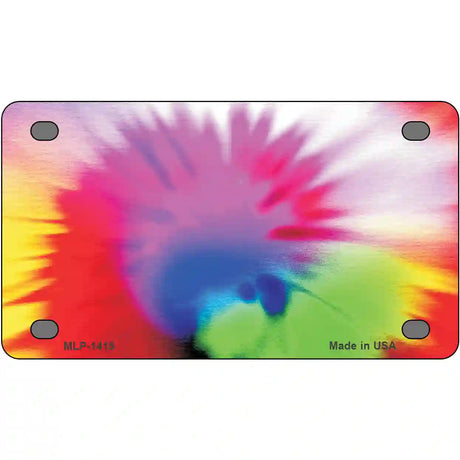 Pink Tie-Dye Metal Novelty License Plate 4" x 2.2" (MLP)