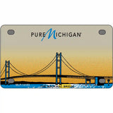 Pure Michigan Mackinac Bridge Novelty Metal License Plate 4" x 2.2" (MLP) / Yes