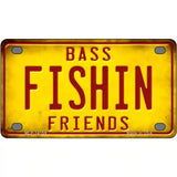 Fishin Friends Novelty Metal License Plate 4" x 2.2" (MLP)