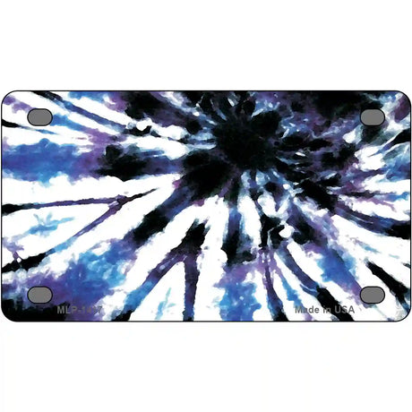 Purple Blue Tie-Dye Metal Novelty License Plate 4" x 2.2" (MLP)