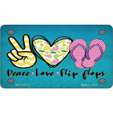 Peace Love Flip Flops Novelty Metal License Plate 4" x 2.2" (MLP)