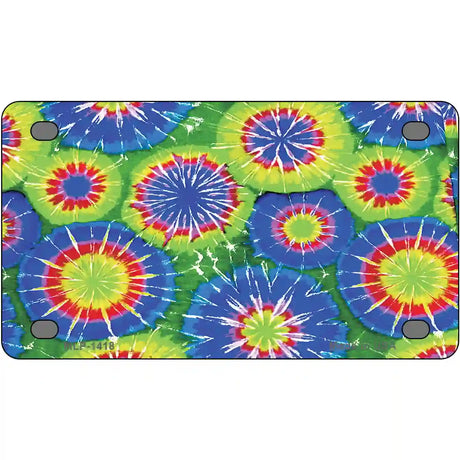 Blue Green Tie-Dye Metal Novelty License Plate 4" x 2.2" (MLP)