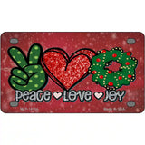 Peace Love Joy Novelty Metal License Plate 4" x 2.2" (MLP)