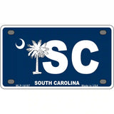 SC South Carolina Flag Novelty Metal License Plate 4" x 2.2" (MLP)