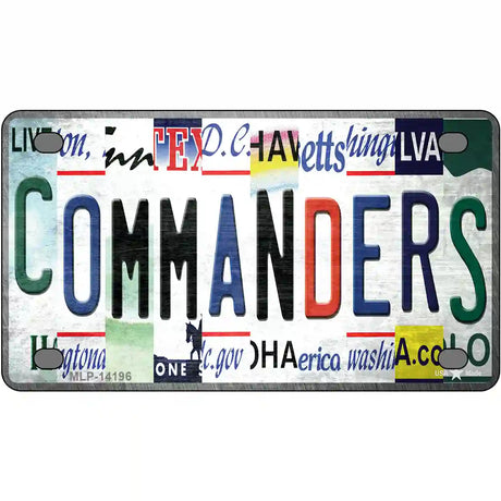 Commanders Strip Art Novelty Metal License Plate 4" x 2.2" (MLP)