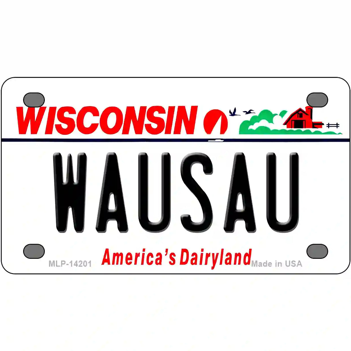 Wausau Wisconsin Novelty Metal License Plate 4" x 2.2" (MLP)