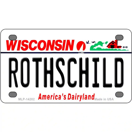 Rothschild Wisconsin Novelty Metal License Plate 4" x 2.2" (MLP)