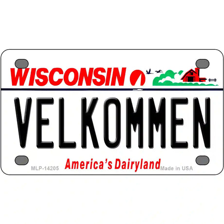 Velkommen Wisconsin Novelty Metal License Plate 4" x 2.2" (MLP)