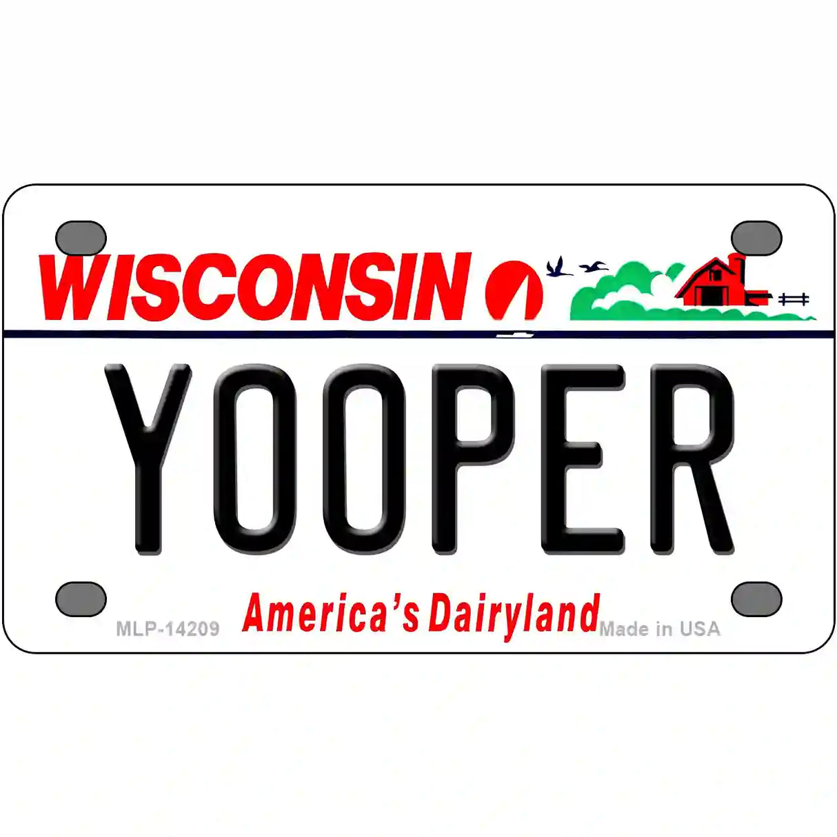 Yooper Wisconsin Novelty Metal License Plate 4" x 2.2" (MLP)