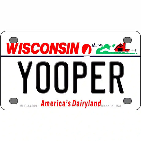 Yooper Wisconsin Novelty Metal License Plate 4" x 2.2" (MLP)