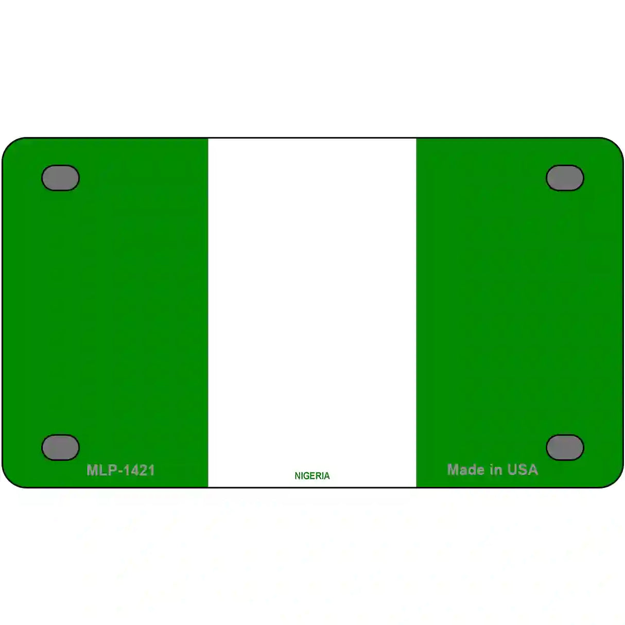 Nigeria Flag Metal Novelty License Plate 4" x 2.2" (MLP)