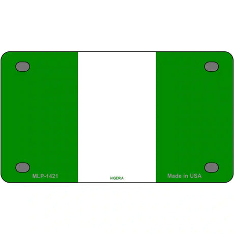 Nigeria Flag Metal Novelty License Plate 4" x 2.2" (MLP)