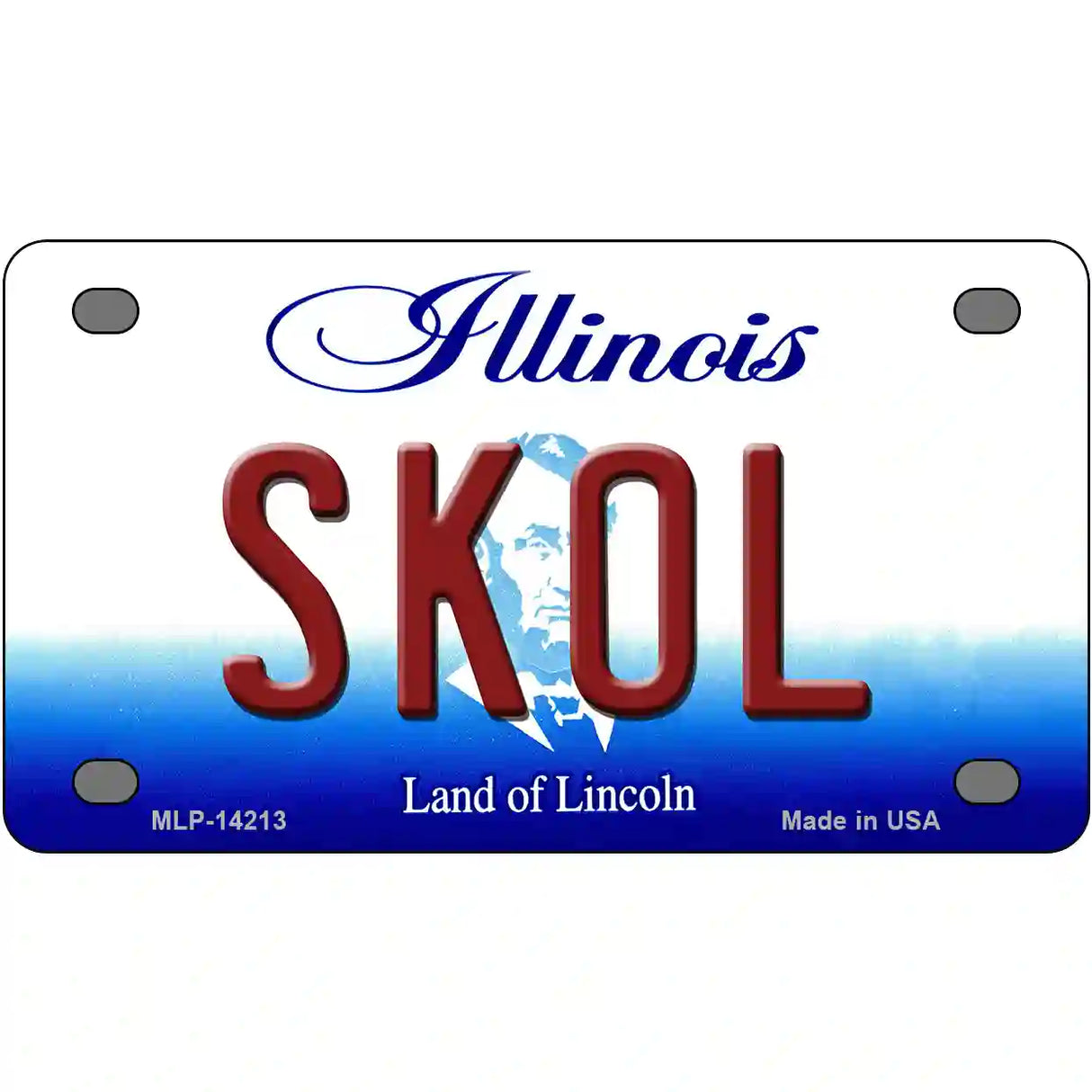 Skol Illinois Novelty Metal License Plate 4" x 2.2" (MLP)