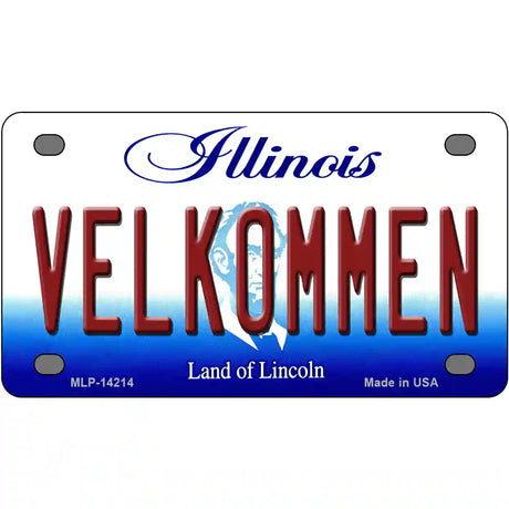 Velkommen Illinois Novelty Metal License Plate 4" x 2.2" (MLP)