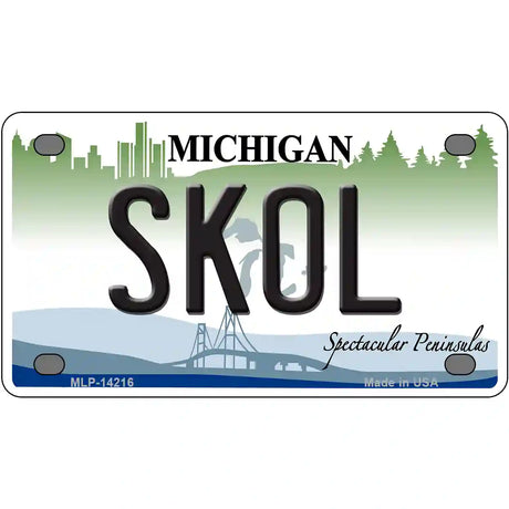 Skol Michigan Novelty Metal License Plate 4" x 2.2" (MLP)