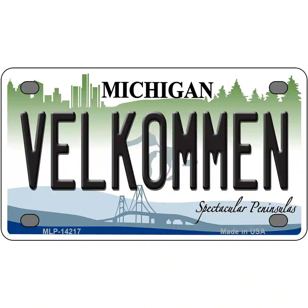 Velkommen Michigan Novelty Metal License Plate 4" x 2.2" (MLP)