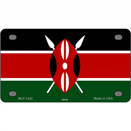 Kenya Flag Metal Novelty License Plate 4" x 2.2" (MLP)