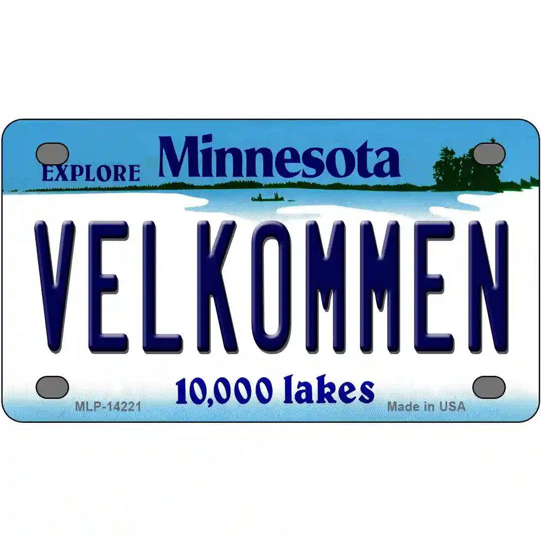 Velkommen Minnesota Novelty Metal License Plate 4" x 2.2" (MLP)