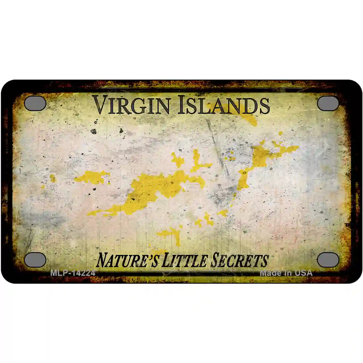 Virgin Islands Rusty Blank Novelty Metal License Plate 4" x 2.2" (MLP) / Yes