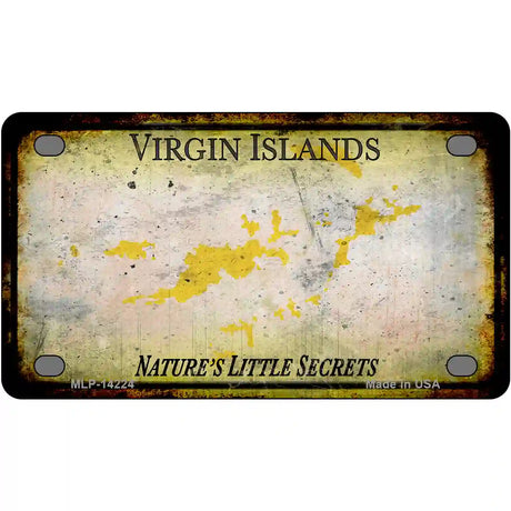 Virgin Islands Rusty Blank Novelty Metal License Plate 4" x 2.2" (MLP) / Yes