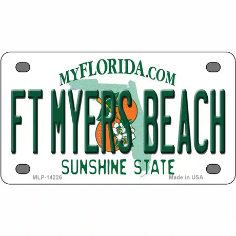 Florida FT Myers Beach Novelty Metal License Plate 4" x 2.2" (MLP)