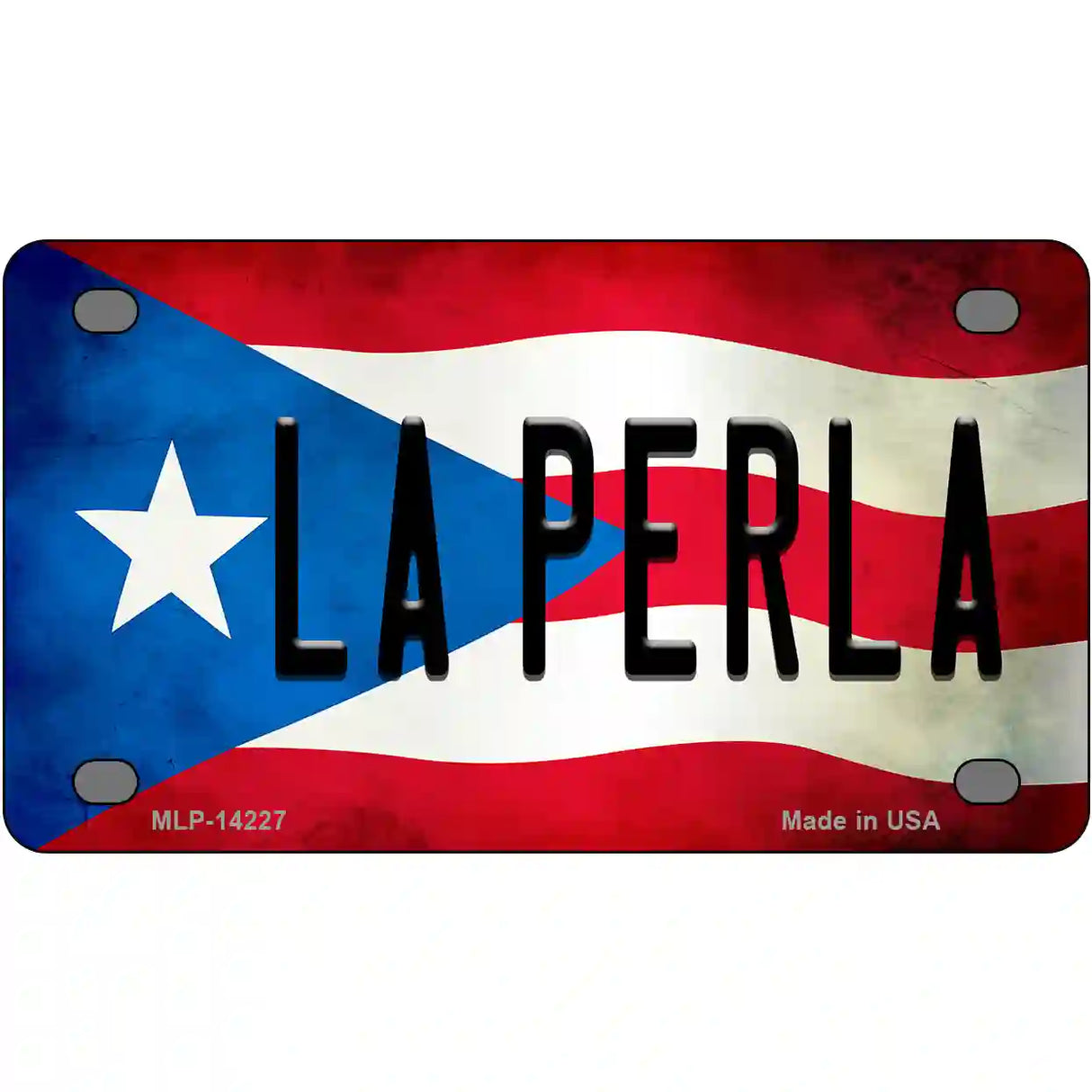 La Perla Puerto Rico Flag Novelty Metal License Plate 4" x 2.2" (MLP)