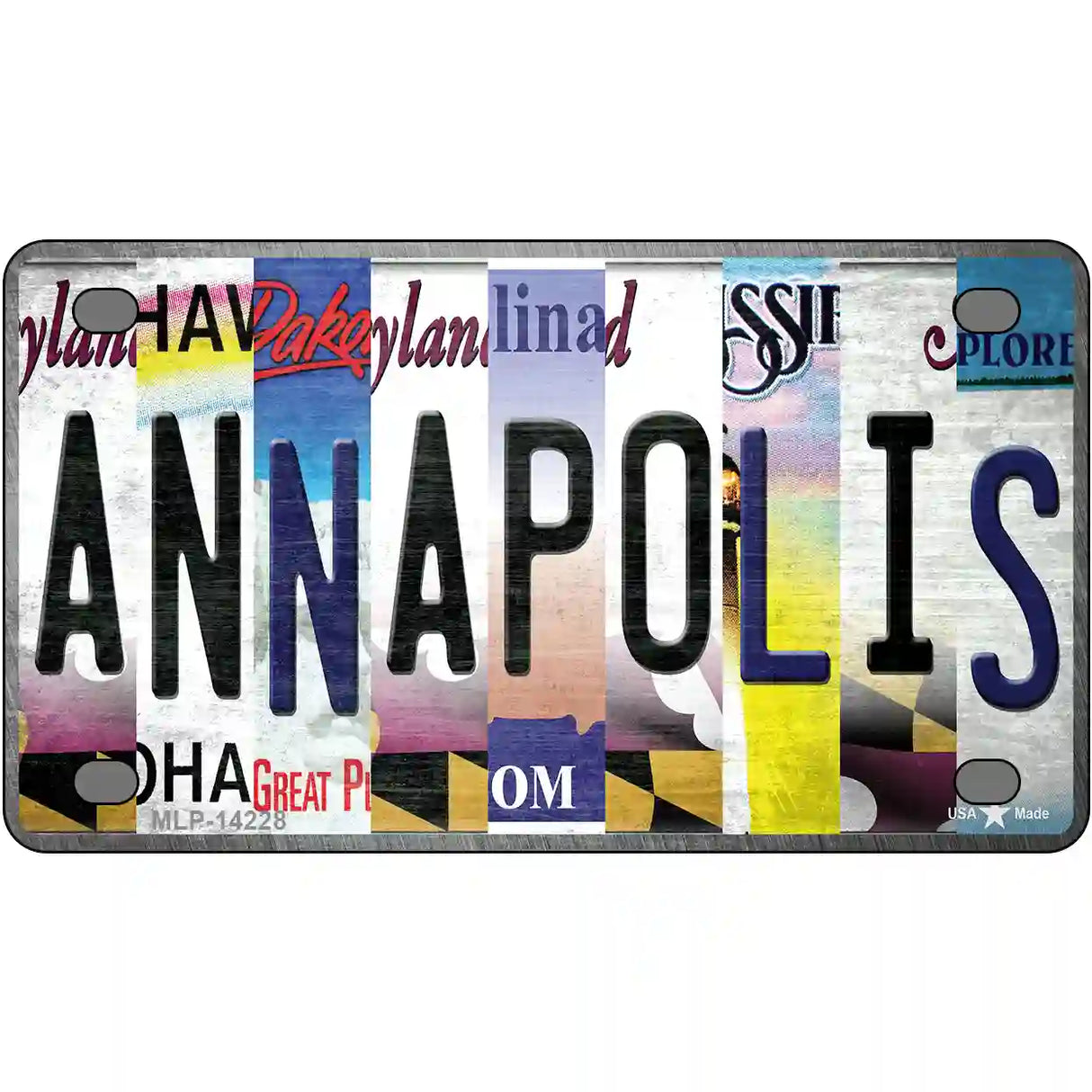 Annapolis Strip Art Novelty Metal License Plate 4" x 2.2" (MLP)