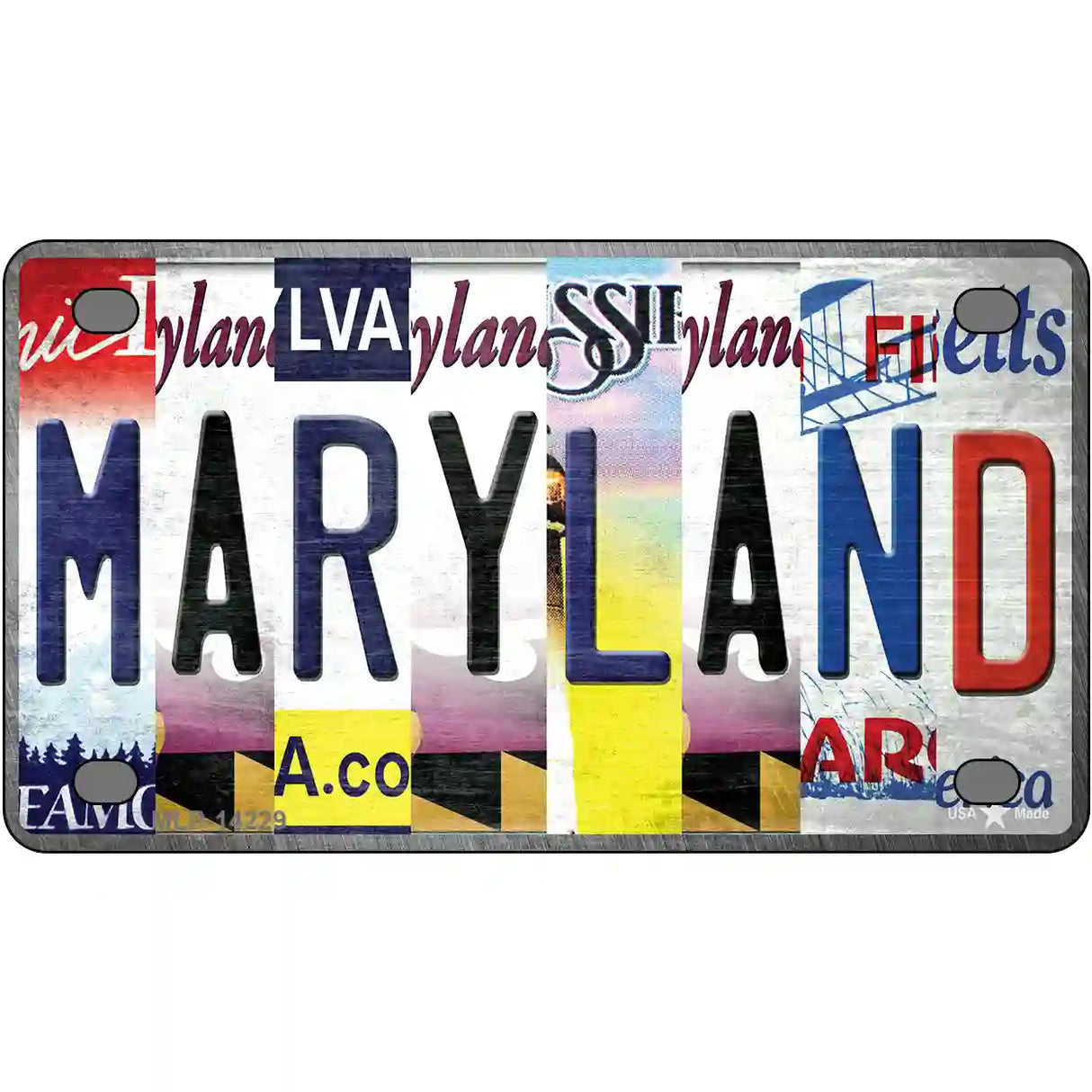 Maryland Strip Art Novelty Metal License Plate 4" x 2.2" (MLP)