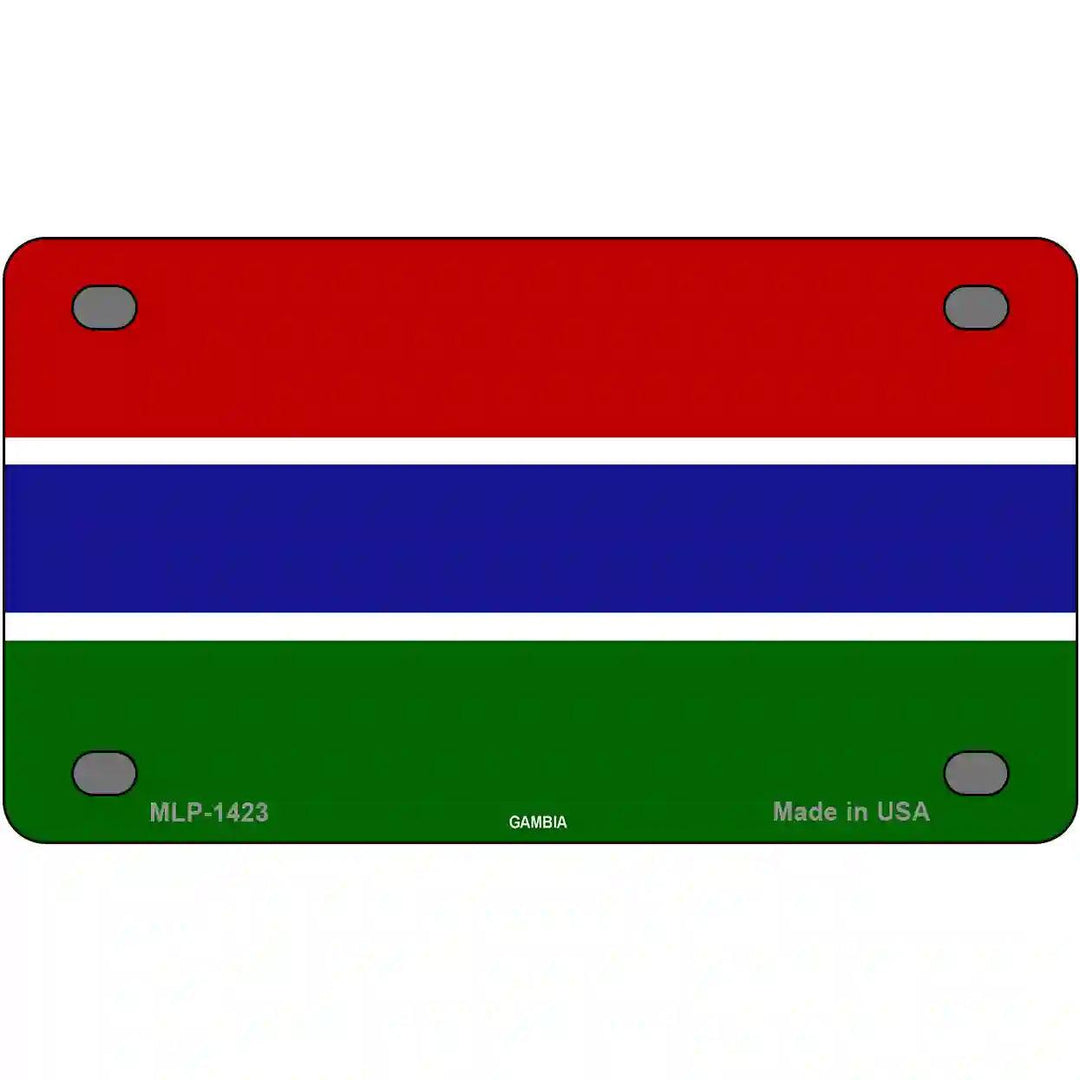 Gambia Flag Metal Novelty License Plate 4" x 2.2" (MLP)
