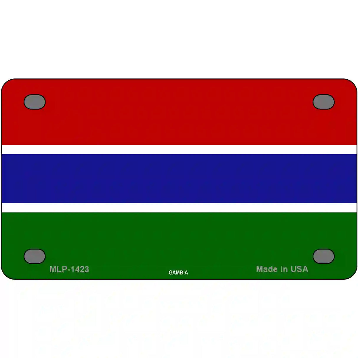 Gambia Flag Metal Novelty License Plate 4" x 2.2" (MLP)