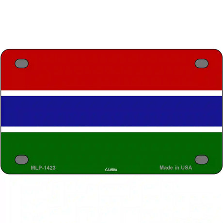 Gambia Flag Metal Novelty License Plate 4" x 2.2" (MLP)