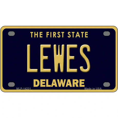 Lewes Delaware Novelty Metal License Plate 4" x 2.2" (MLP)