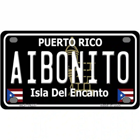 Aibonito Puerto Rico Black Novelty Metal License Plate 4" x 2.2" (MLP)