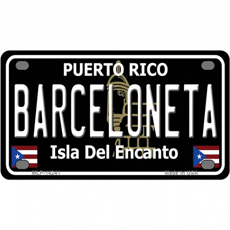 Barceloneta Puerto Rico Black Novelty Metal License Plate 4" x 2.2" (MLP)