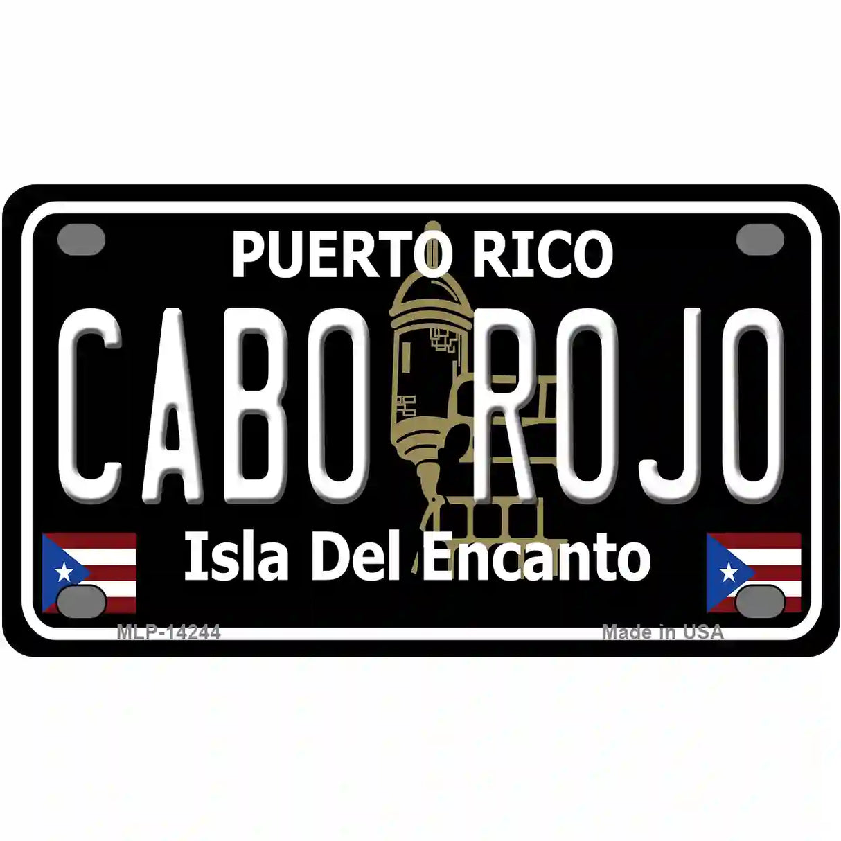 Cabo Rojo Puerto Rico Black Novelty Metal License Plate 4" x 2.2" (MLP)