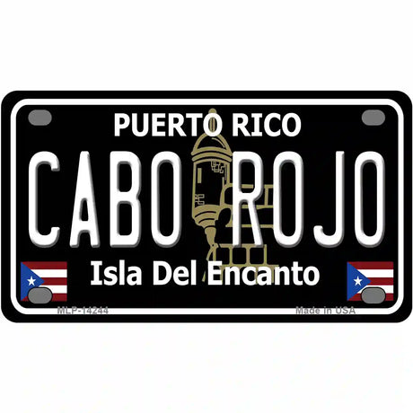 Cabo Rojo Puerto Rico Black Novelty Metal License Plate 4" x 2.2" (MLP)