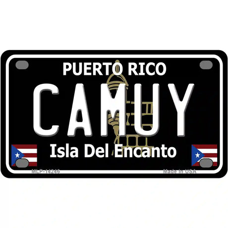 Camuy Puerto Rico Black Novelty Metal License Plate 4" x 2.2" (MLP)