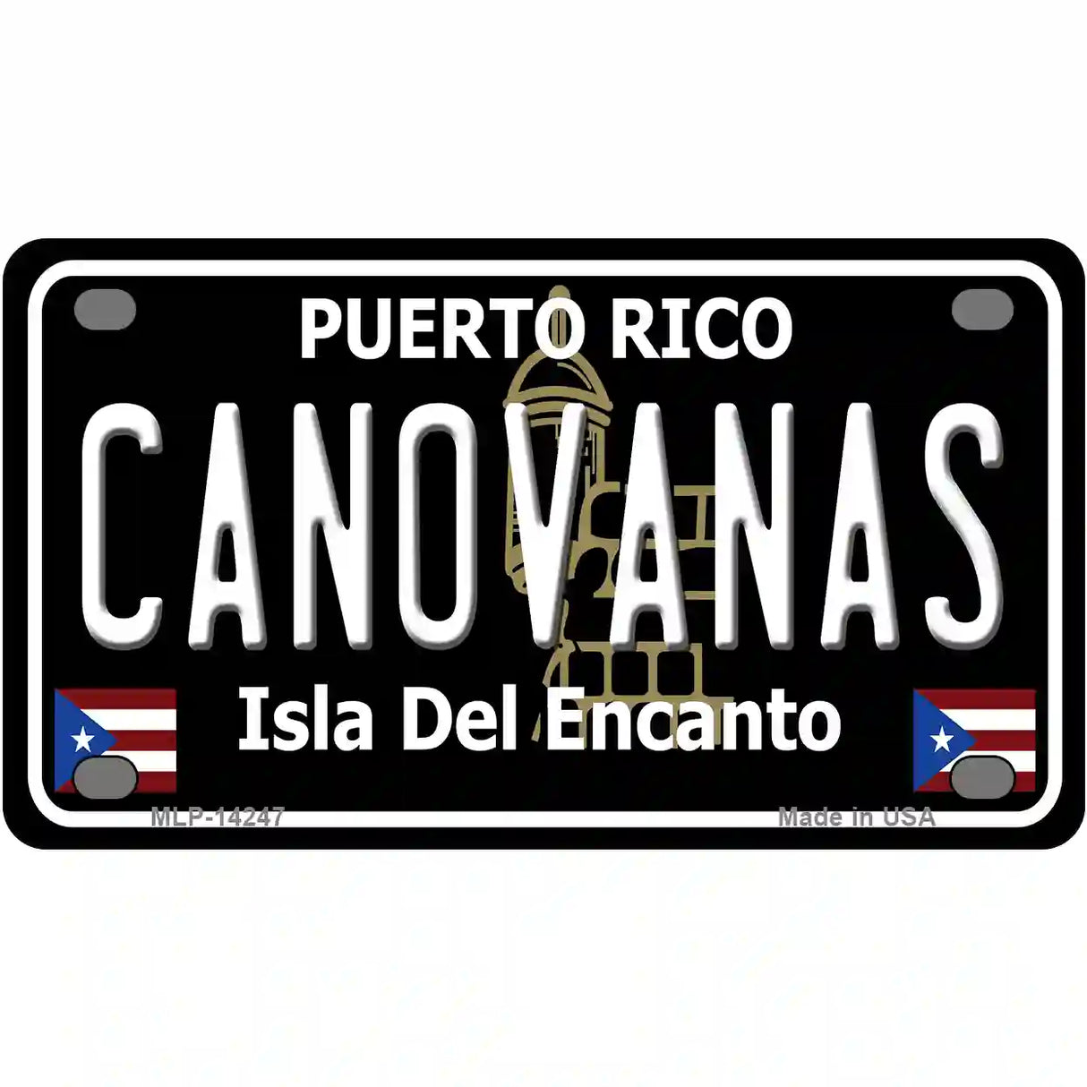 Canovanas Puerto Rico Black Novelty Metal License Plate 4" x 2.2" (MLP)